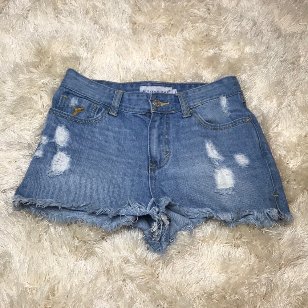 Mid Waist Distressed Shorts